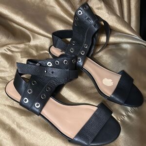 Joe’s Triangle Heel Moto-Style Sandals